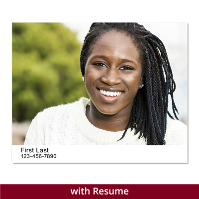 Headshot Style O - Stacked Name & Phone Number with Resume